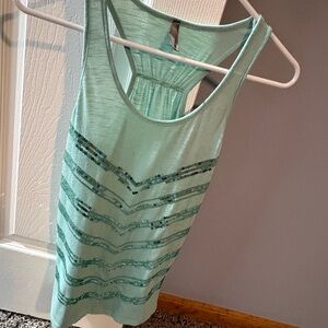 Vanity Light Green Sequin Tank Top